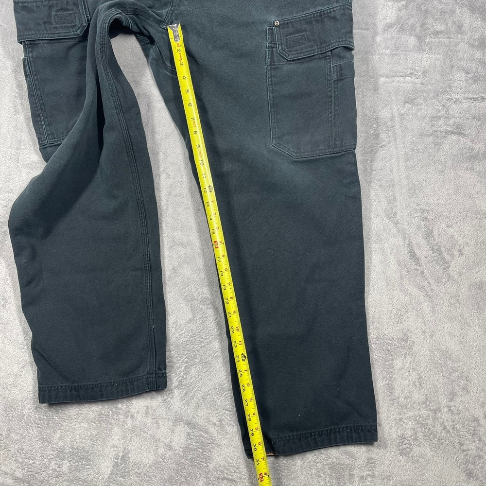 Duluth Trading Co Cargo Pants Mens 42(39)x34(31) Black Fire Hose Canvas Utility - Picture 4 of 10